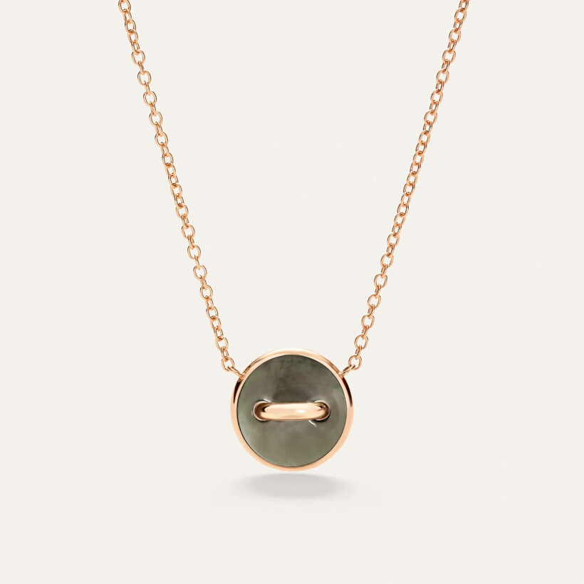 Pomellato Pom Pom Dot necklace, rose gold with mother of pearl and diamonds